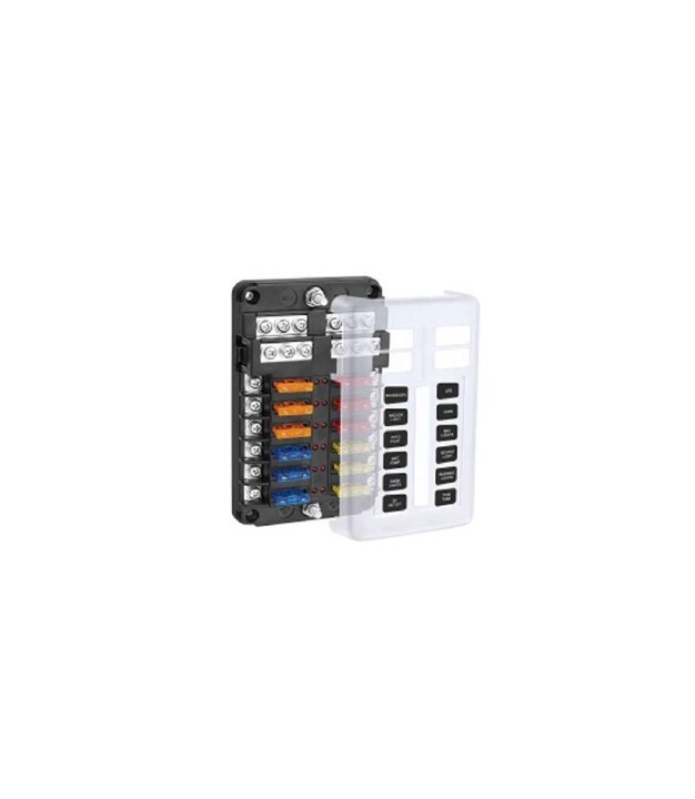 12 Way Block With Negative Bus Blade Fuse Block FB-1714