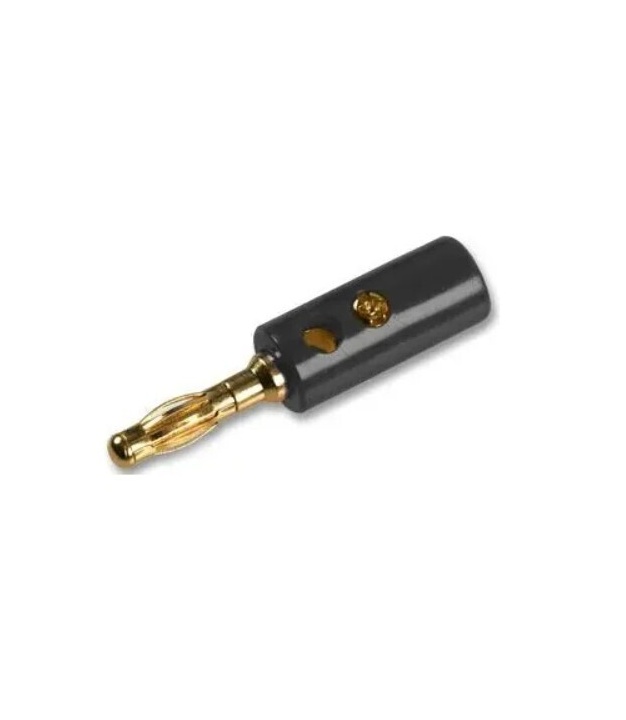 PE000037 4mm Banana Male Plug Black Gold Plated MULTICOMP PRO