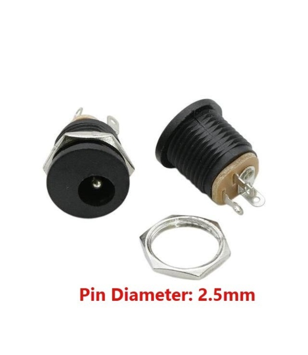 DC Power Jack 2.5mm Enclosed Frame With Screw