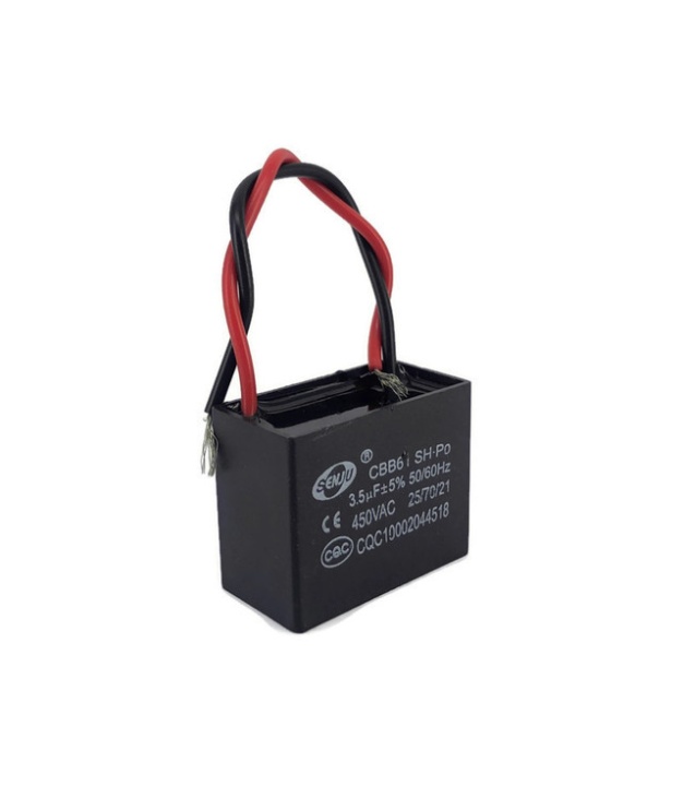 CBB61 Fan Capacitor 3.5uF 5% 450VAC 50/60Hz with Wire leads