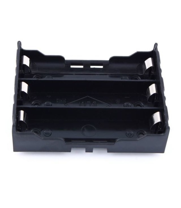 3x18650 Lithium Battery Holder Case Black PCB 6 Pin