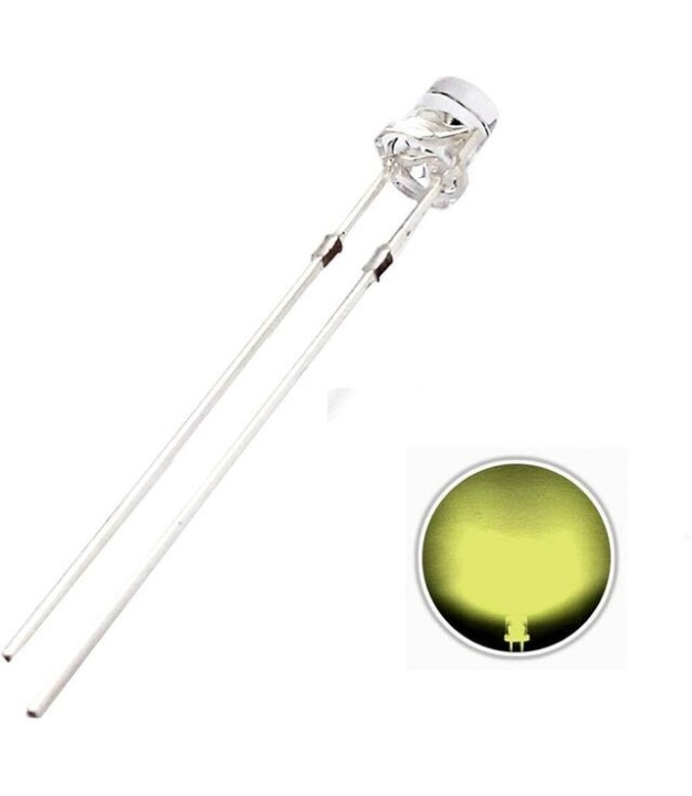 Warm White LED 3mm Water clear Lens