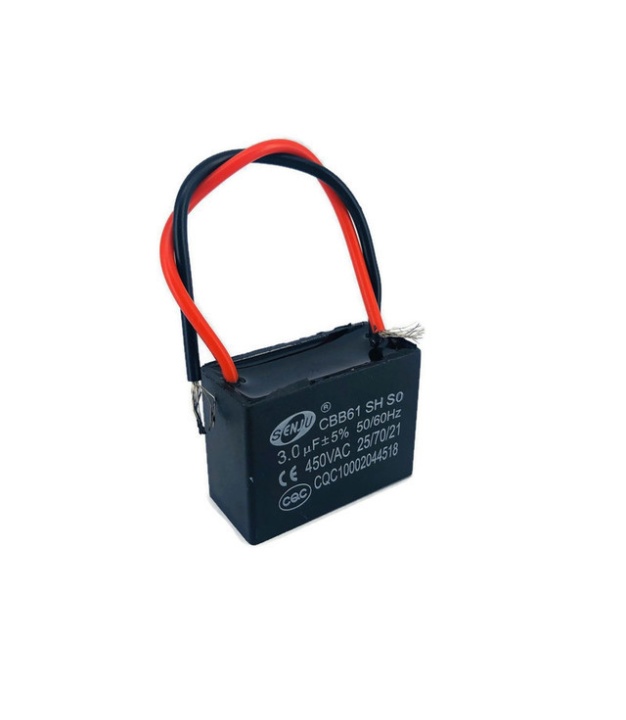CBB61 Fan Capacitor 3.0uF 5% 450VAC 50/60Hz with Wire leads