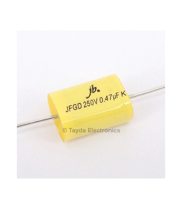 0.47uF 250V 105C 10% Axial Flat Oval Metallized Polypropylene Capacitor