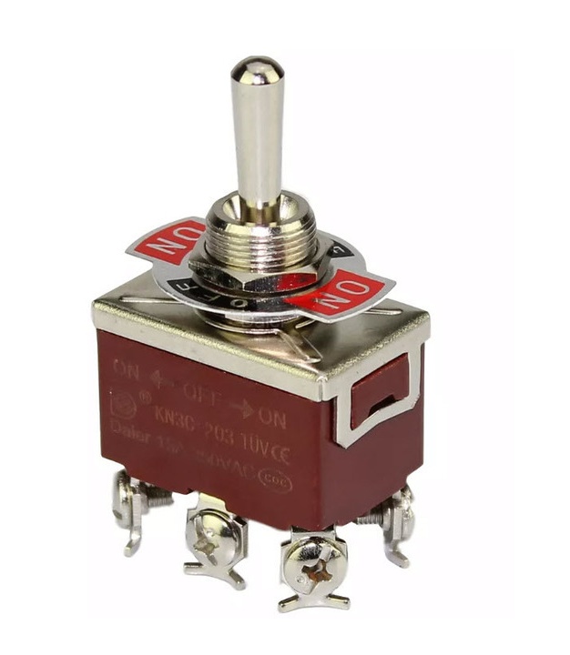 Toggle Switch DPDT On-Off-On 15A 250V