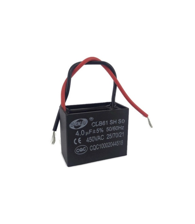 CBB61 Fan Capacitor 4uF 5% 450VAC 50/60Hz with Wire leads