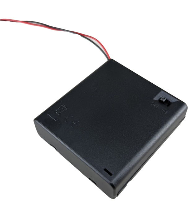 4 x AA Battery Holder Black with