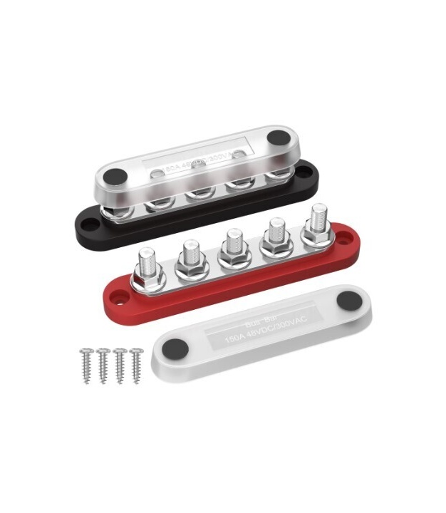 150A Red Busbar Power Block 5 channel M6(1/4") Connector for Car