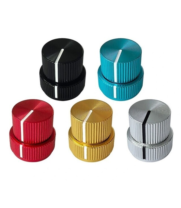Red Guitar Aluminum Alloy Dual Concentric Control Knobs 19x20mm