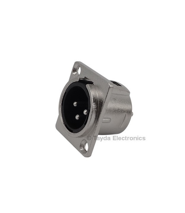 3 Pin XLR Male Panel Mount Chassis Socket