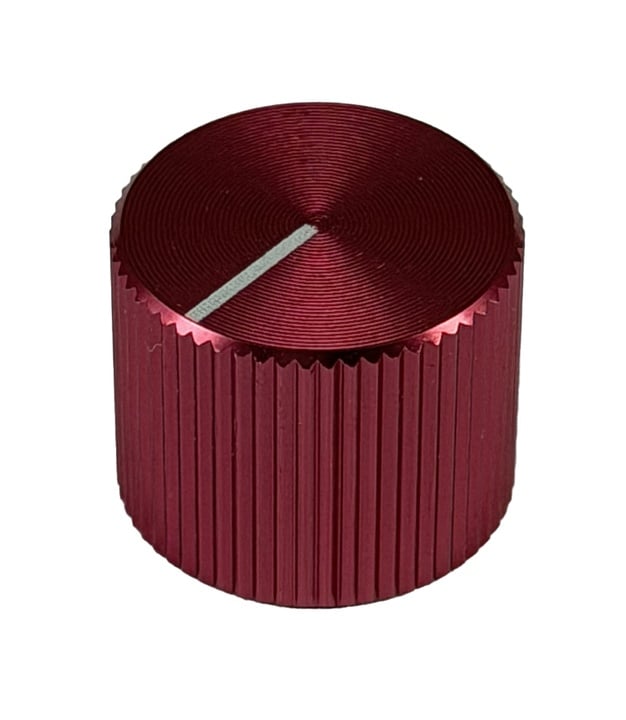 Knurled Aluminum Red Knob 13x15mm