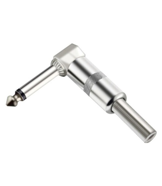 6.35mm 1/4" Mono Right Angle Metal Plug with Spring