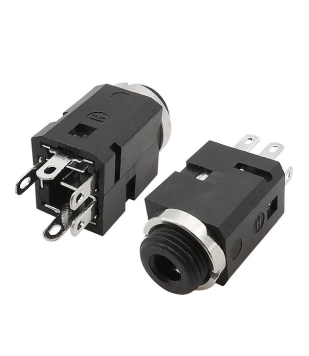 Black 3.5mm Stereo Phone Jack 5 pins