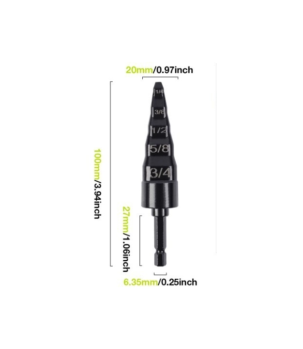1/4 - 3/4inch Air Conditioner Copper Pipe Expander Swaging Drill Bit