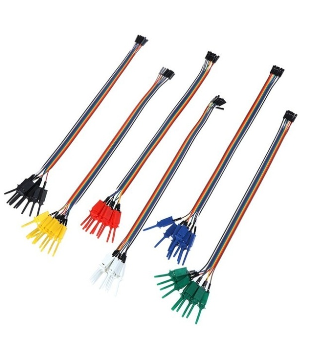Red Flat Hook clip to Female Jumper Wire 10 lines AWG24 200mm