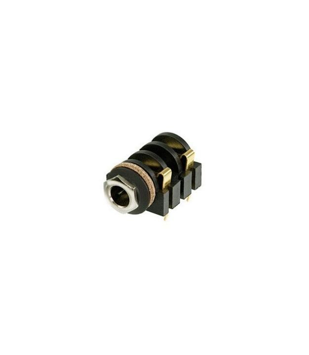 REAN Neutrik NYS2152G 6.35mm 1/4" Mono Insulated Switched Socket Jack Gold PCB Pins