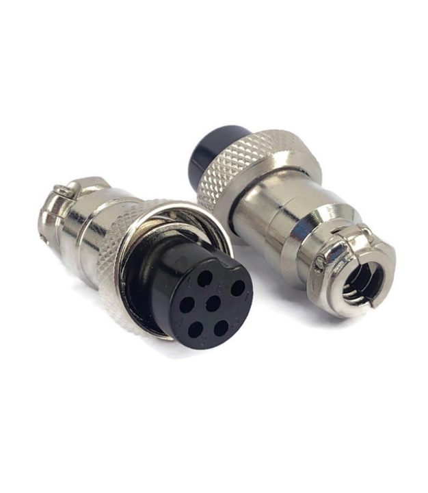 6 Pins Female circular connector 16mm GX16