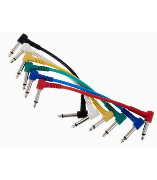6 wires 6.35mm 1/4" Right Angled Plug Mono Patch Cable 20cm