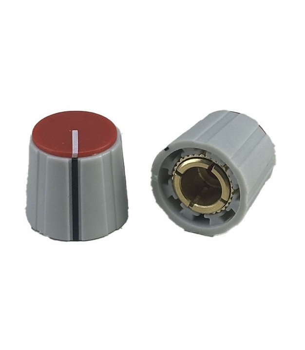 Gray Knob Red top 16X15mm shaft hole 6mm