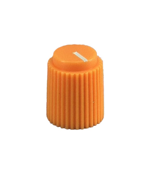 Ripple knob Orange 14x17mm Shaft Hole 6.35mm