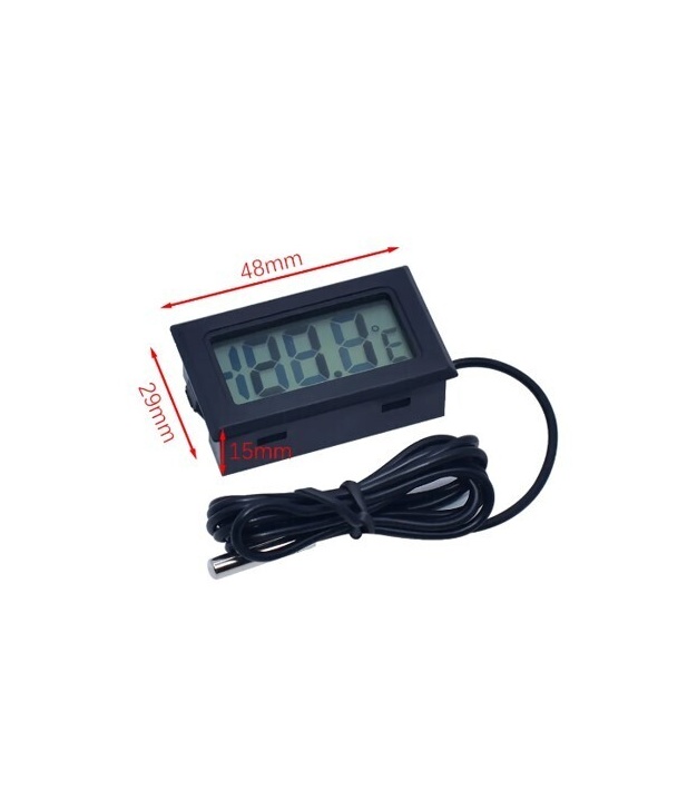 Black Digital display electronic thermometer with Probe 1M