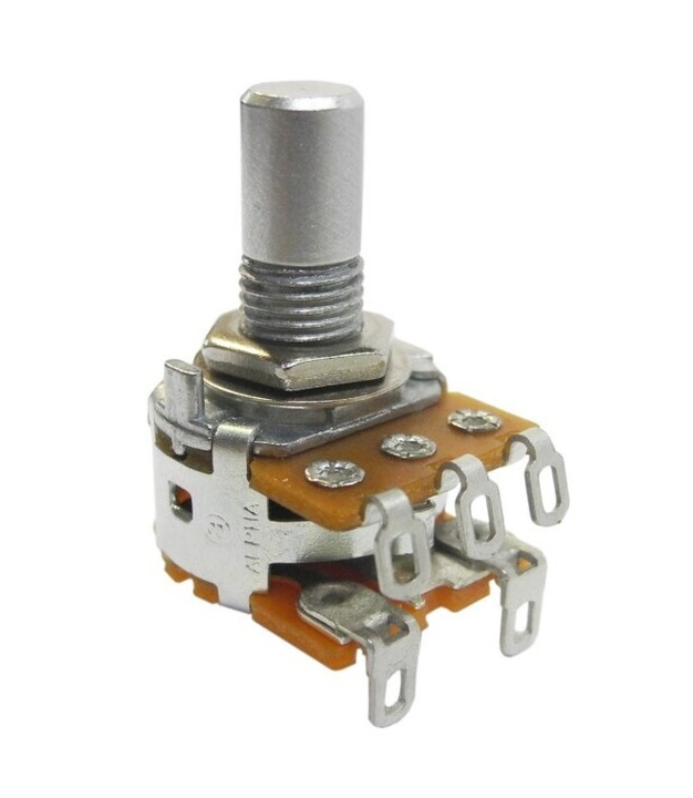10K OHM Logarithmic Taper Potentiometer PCB Mount Round Shaft Dia: 6.35mm