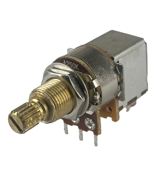 TAYDA 250K OHM Logarithmic Taper Potentiometer Push pull switch Spline Shaft PCB Mount