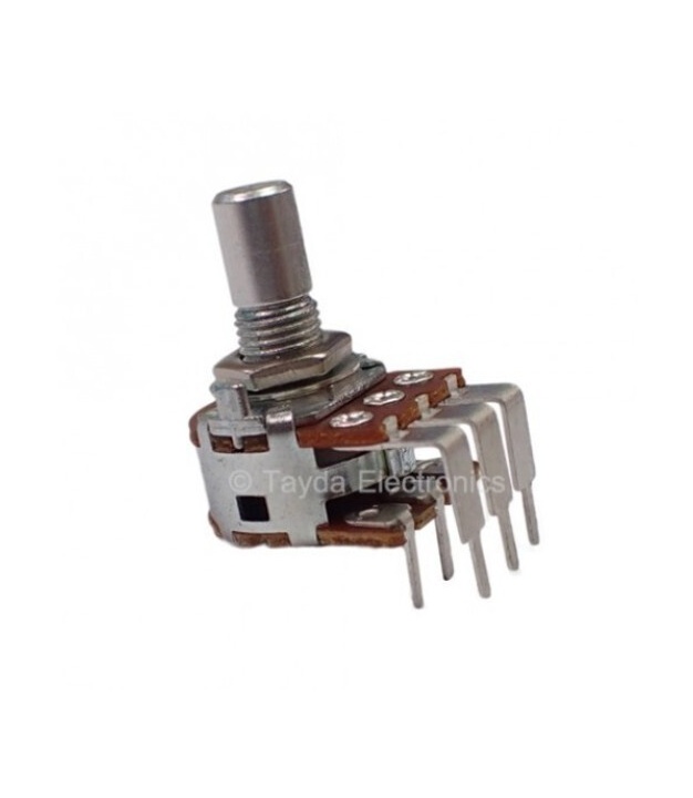 250K OHM Anti-Log Dual Taper Potentiometer PCB Mount Round Shaft Dia: 6.35mm