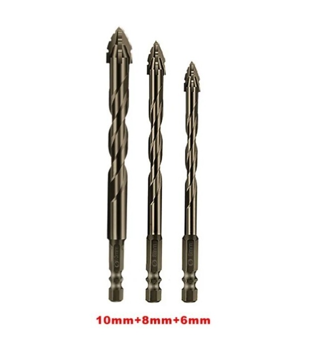 Four-Blade Serrated Drill 6/8/10mm Set