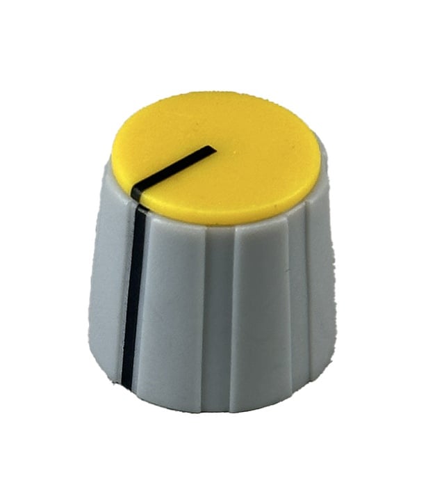 Gray Knob Yellow top 16X15mm shaft hole 6.4mm