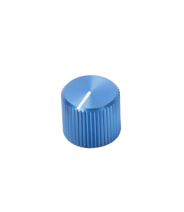Knurled Aluminum Blue Knob 13x15mm