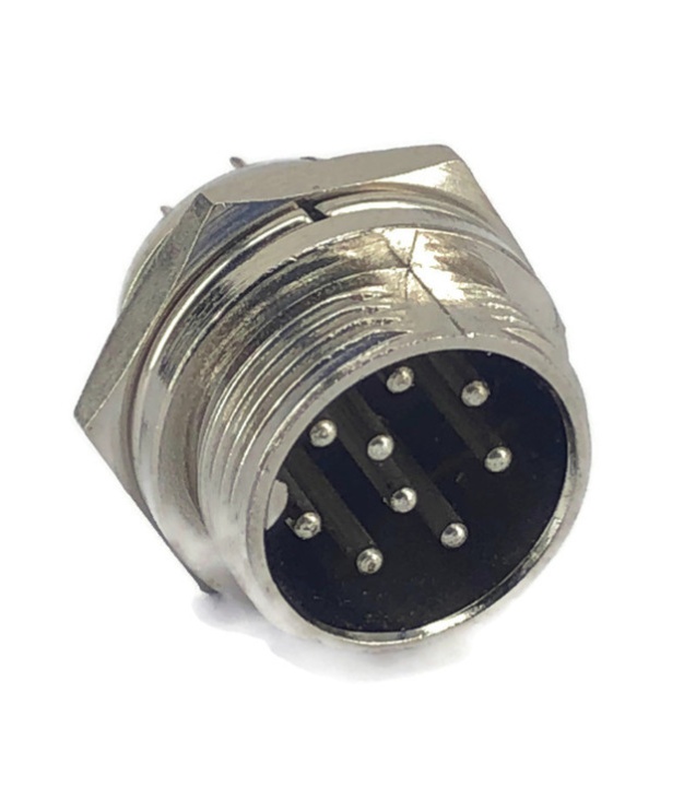 9 Pins Male circular connector 16mm GX16
