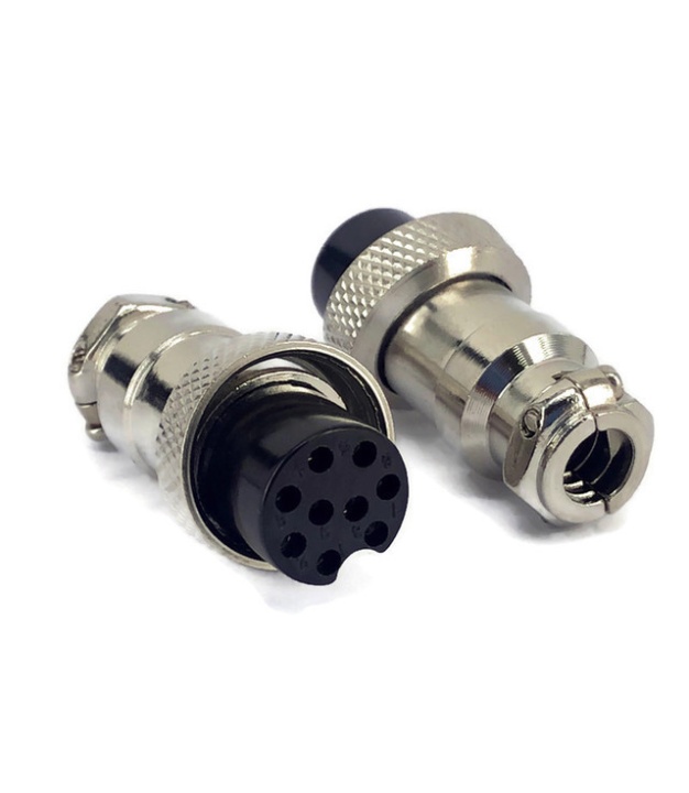 9 Pins Female circular connector 16mm GX16