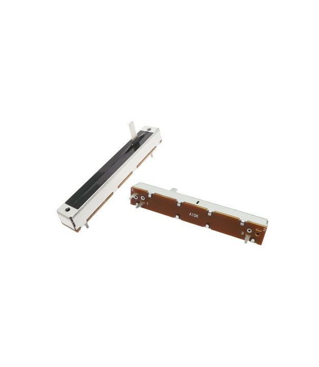 10K OHM Logarithmic Taper Slide Potentiometer PCB Mount Metal Shaft Lever Height: 15mm