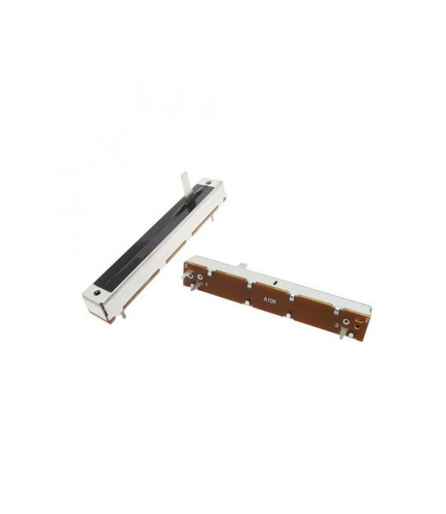 100K OHM Logarithmic Taper Slide Potentiometer PCB Mount Metal Shaft Lever Height: 15mm