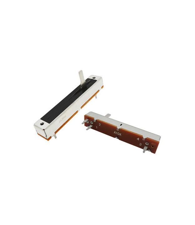 10K OHM Logarithmic Taper Slide Potentiometer PCB Mount Metal Shaft Lever Height: 15mm