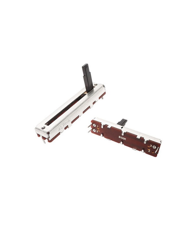 100K OHM Linear Taper Slide Potentiometer PCB Mount Plastic Shaft Lever Height: 15mm