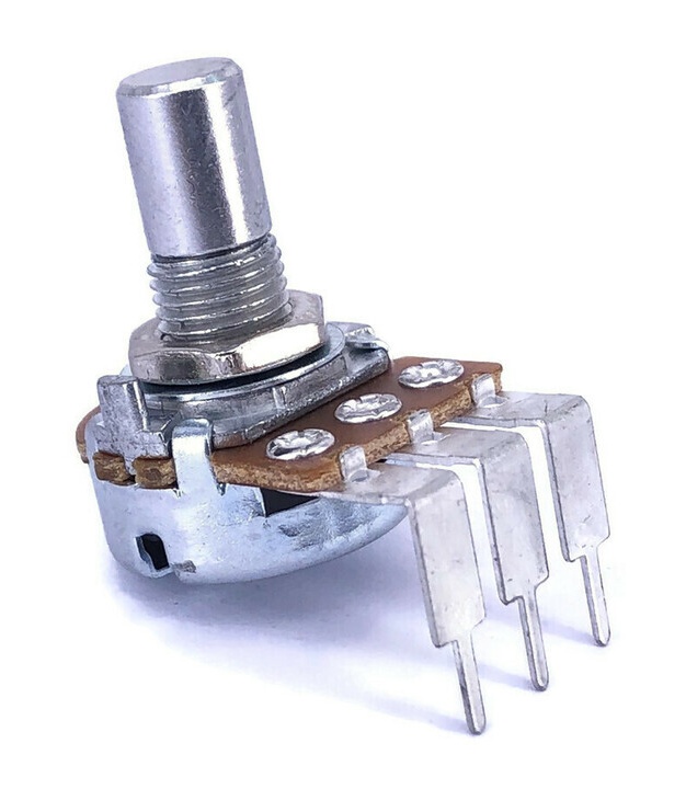 25K OHM Logarithmic Taper Potentiometer PCB Mount Round Shaft Dia: 6.35mm