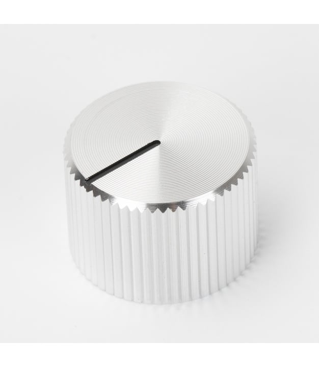 Knurled Aluminum Silver Knob 13x15mm 5634