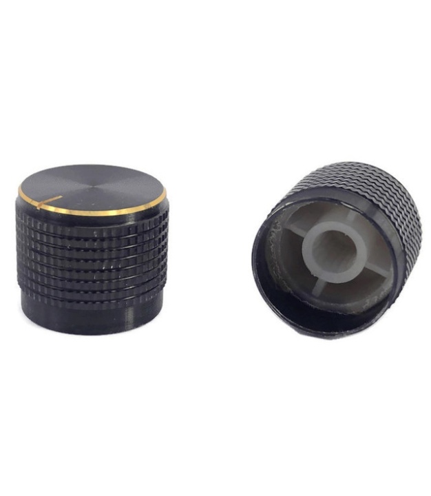 Knurled Aluminum Black Knob 20x17mm 