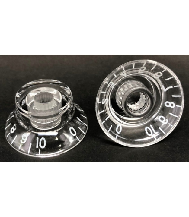 KN-2613 Clear Gibson Style Knob with White Numbering 0 to 10