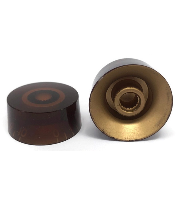 C-2005 Amber Gibson Style Speed Knob with White Numbering 0 to 10