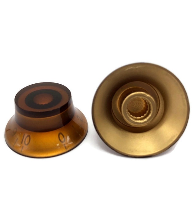 KN-2613 Amber Gibson Style Knob with White Numbering 0 to 10
