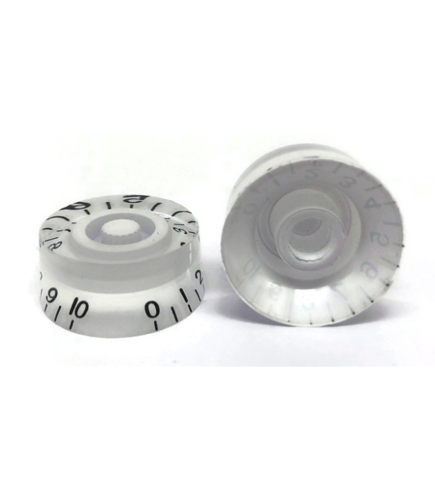 C-2005 Pure White Gibson Style Speed Knob with Black Numbering 0 to 10