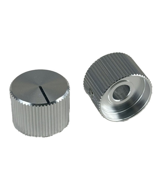 Knurled Aluminum White Knob Shaft 6.35mm