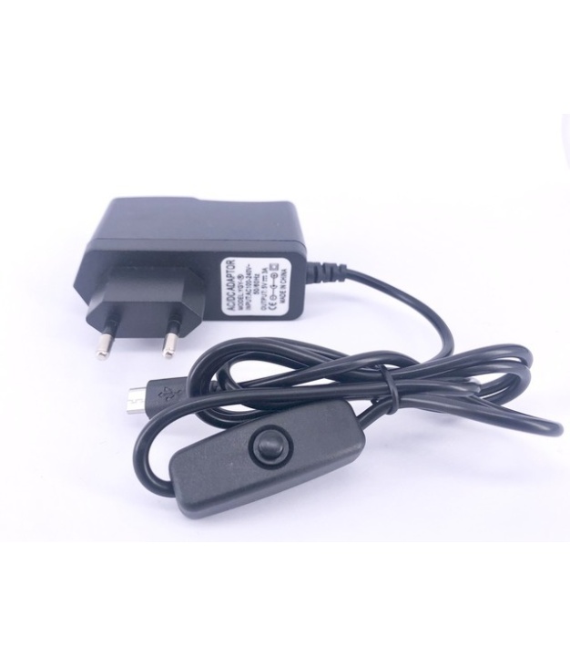 YGY AC  100V-240V to DC 5V 3A Micro USB Power Supply Adapter EU Plug On/Off Switch Button 