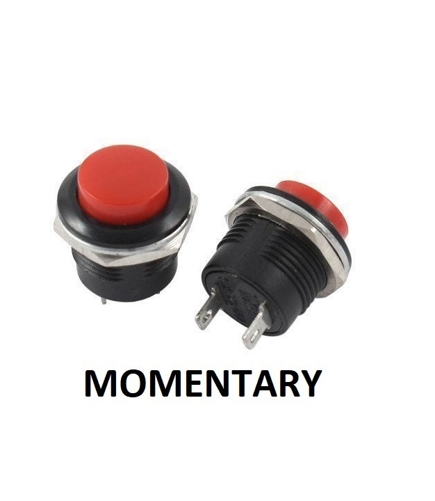 Push Botton Switch Momentary SPST Red Round Cap
