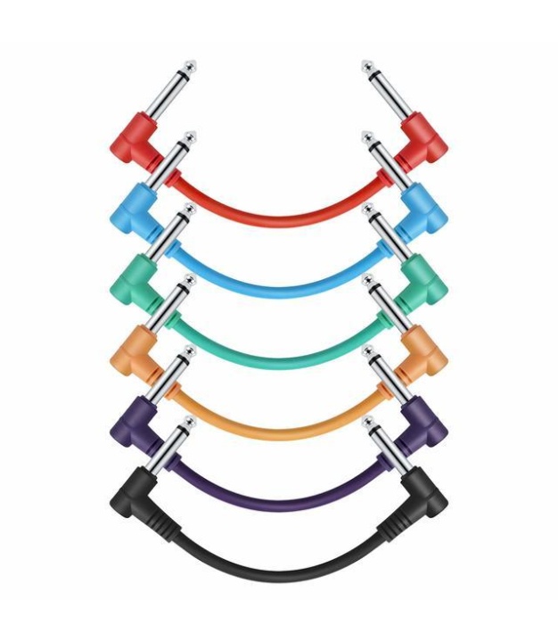 6.35mm 1/4" Mono Guitar Effect Pedal Cable  Red Color 20cm