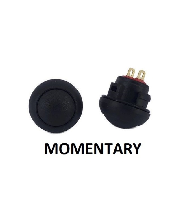 Push Button Switch OFF-(ON) Momentary SPST Black Round Cap