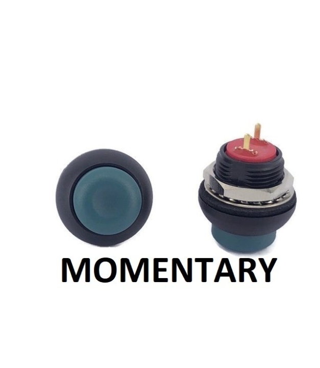 Push Button Switch OFF-(ON) Momentary SPST Green High Cap 